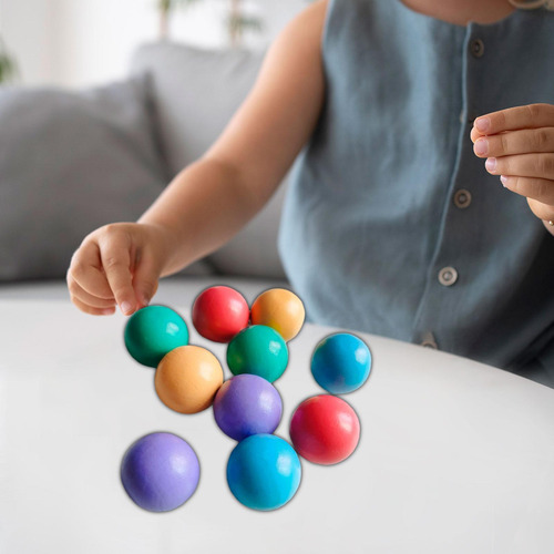 10 Piezas De Bolas De De Madera, Juguetes De Bolas De