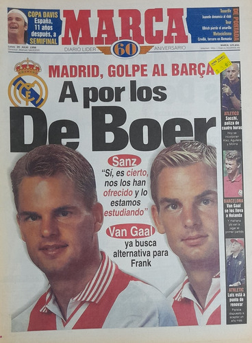 Diario Marca 20/7/1998.los De Boer,sacchi,tour De Francia