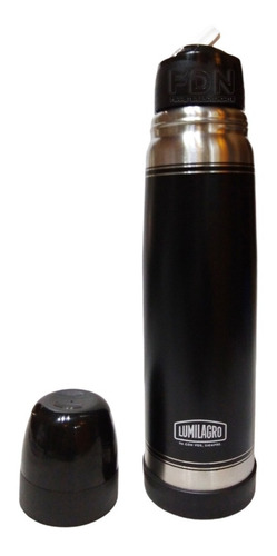 Imagen 2 de 9 de Termo Lumilagro Acero Inoxidable 1 Lt - Negro - Fdn