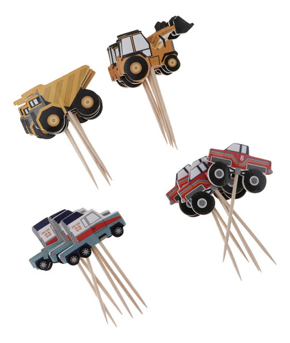 Imagen 9 de 10 de 24x Car Cake Topper Niños Cumpleaños Cupcake Cake Picks