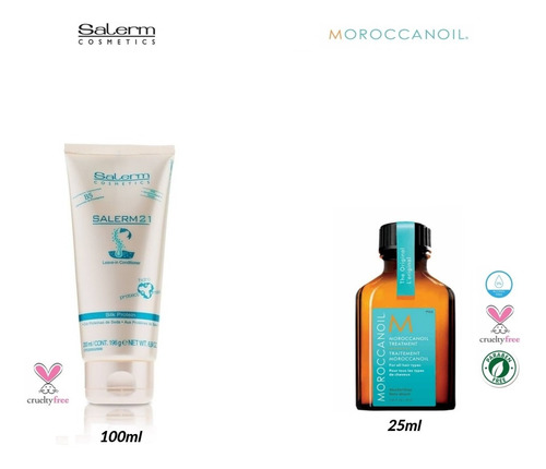 Kit Aceite Argan Hidratante Moroccanoil Y Mascara Salerm 21 