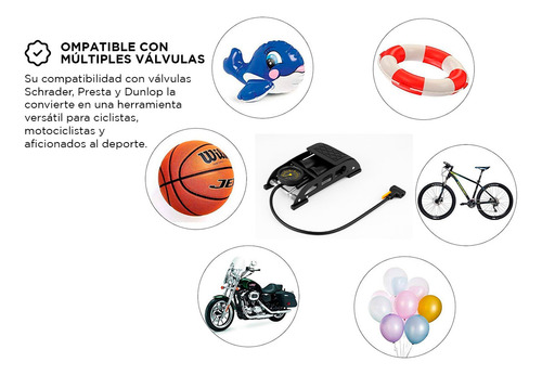 Inflador De Pie Gadnic Alta Calidad Universal Bicicleta