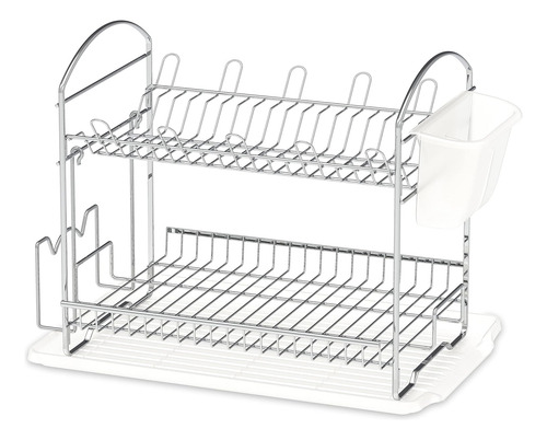 Escurridor De Platos De Acero Inoxidable De 2 Niveles Con Ba