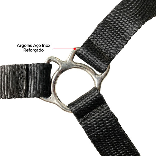 Cabresto Para Cavalo De Nylon Cinto Reforçado Acessório Cor Preto
