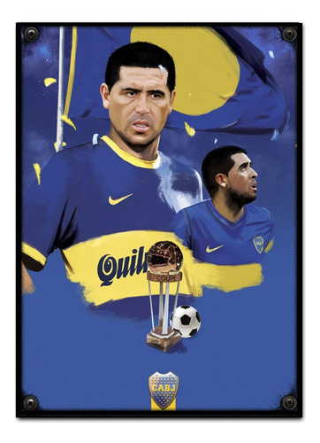 #624 - Cuadro Decorativo Vintage - Boca Juan Román Riquelme