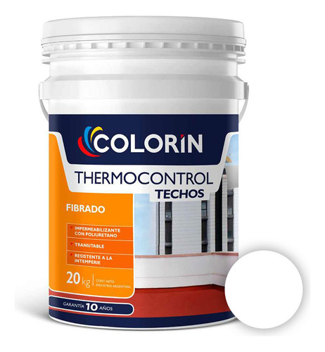 Impermeabilizante Techos Thermocontrol Fibrado Blanco 20 Kg