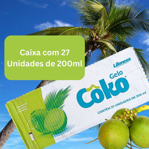 Coko Original Sabor Gelo Coco - Caixinha 200ml - 27 Unidades