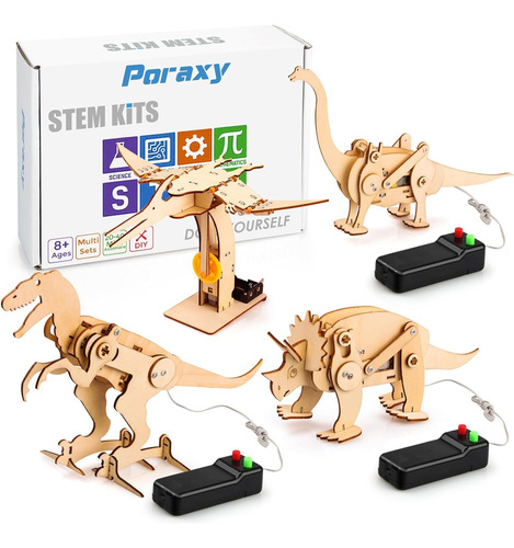 Rompecabezas De Madera 3d Set 4 Dinosaurios Robots