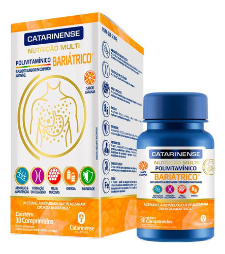 Polivitamínico Bariátrico Multi 30 Cpr Catarinense Sabor SABOR LARANJA