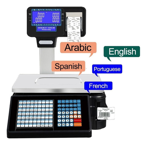 Báscula Digital Caja Registradora Con Impresora De Recibos