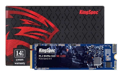 Disco duro Kingspec Nvme Ssd con capacidad SSD de 1 TB 2280 M.2, color negro