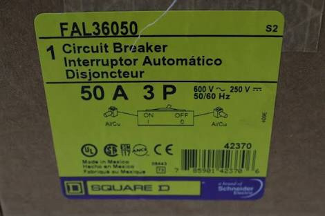 Interruptor Termomagnetico Square D Fal36050 3x50 Amperes