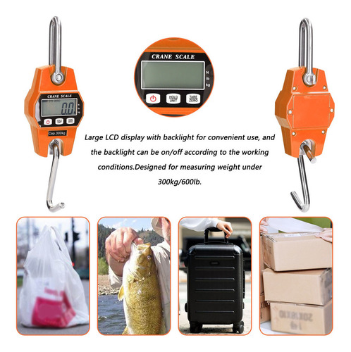 Báscula Colgante Industrial Lcd Digital Portátil Mini 300