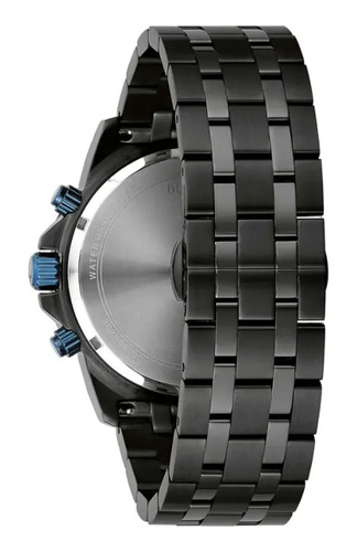 Reloj Bulova Marine Star Serie Crono Negro 98b410 Ts Color del fondo Azul