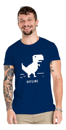 Polera T-rex Off Line Gamer Algodón Orgánico Wiwi