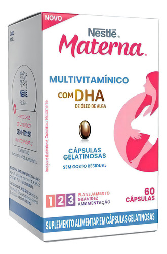 Suplemento Materna Dha 60 Cápsulas Embalagem Nova Sem Sabor