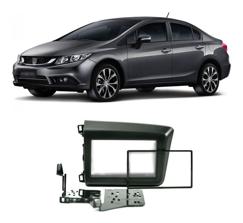 Moldura Honda Civic 2014 A 2016 Painel 1din 2din Rádio Cd