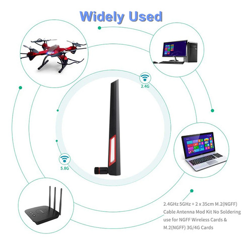 Antena Wifi Universal Modem Drone Dji 12 Dbi 2.4 5 E 5.8 Ghz