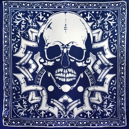 Lenço de seda Mascada Paliacate Lady Pashmina 70x70, pacote com 2 cores, azul marinho
