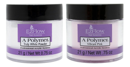 Ezflow 2 Polímero Polvo Acrílico Uñas Esculpidas 21gr 6c