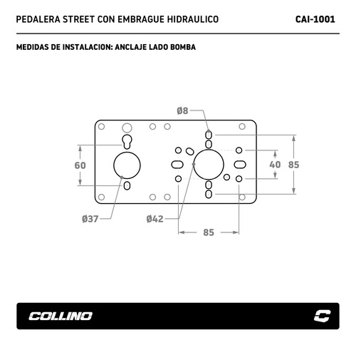 Imagen 8 de 9 de Pedalera Collino Street Colgante Emb Hidrau P Bomba De Freno