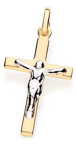 Dije De Oro 18k Laminado Cruz Con Jesus Cristo Rommanel 