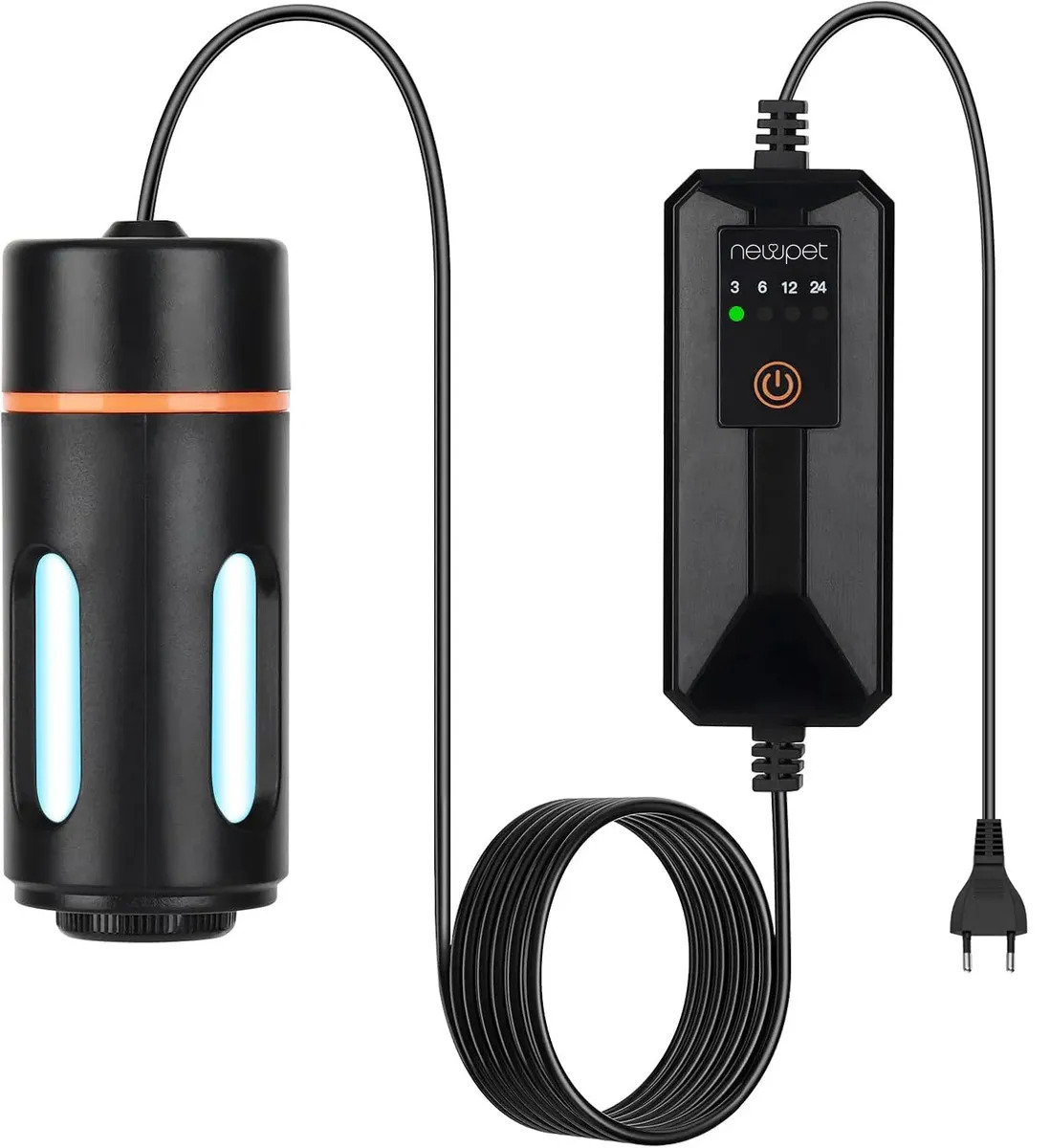 Esterilizador UV Newpet 3W para aquários de 20 a 100 L, com timer