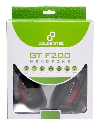Goldentec Gt F200 negros con auriculares rojos