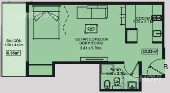 Imagen 7 de 7 de Monoambiente Con Balcon Al Frente. Sum, Gimnasio, Pileta Y Parrilla - Monserrat