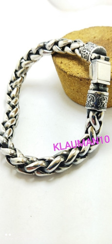 Brazalete Pulso Caballero Ancho En Plata Fina .925 Bali 