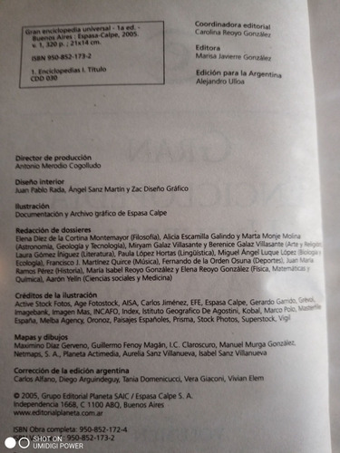 Gran Enciclopedia Universal Espasa - Calpe 1 Clarín C/nueva (Usado)