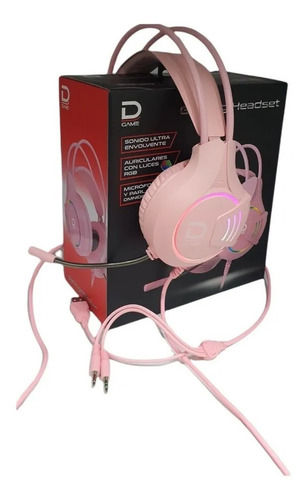 Imagen 2 de 2 de Audífono Gamer Rosado Compatibles Con Pc Teléfonos Móviles