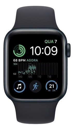 Apple Watch SE GPS - Caja de aluminio color medianoche 40 mm - Correa deportiva medianoche - Patrón
