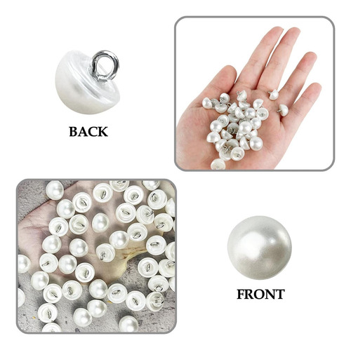 120 Pcs Botones De Perlas De 10 Mm Con Botones De Perla De