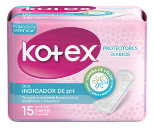 Protectores Diarios Kotex Liner Indicador De Ph 15unds