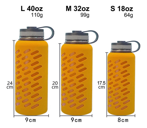 Botella De Agua De Vidrio Funda Protectora De Silicona Funda