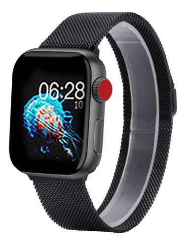 Smartwatch Iwo 7 Preto Pulseira Milanese+película De Brinde