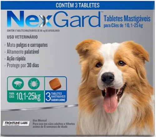 Antipulgas E Carrapatos Nexgard Cães De 10 A 25+brinde 