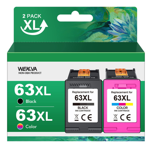 Combo De Cartuchos De Tinta Wekva 63xl Reemplazo Para Hp