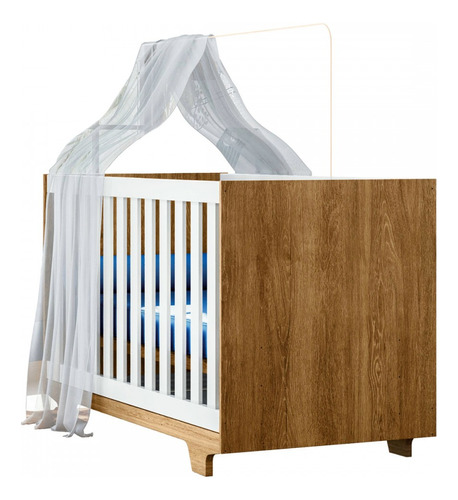 Berço Mini Cama Life 100% Mdf Com Colchão Branco/ypê - Cor Marrom