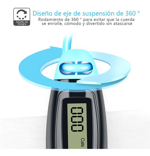 Imagen 9 de 9 de Cuerda Para Saltar Ajustable Con Contador Digital 2 Formas