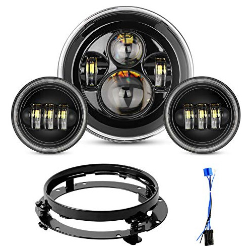 Juego De 7 Faros Antiniebla Led Para Motocicleta, Kit De Pun