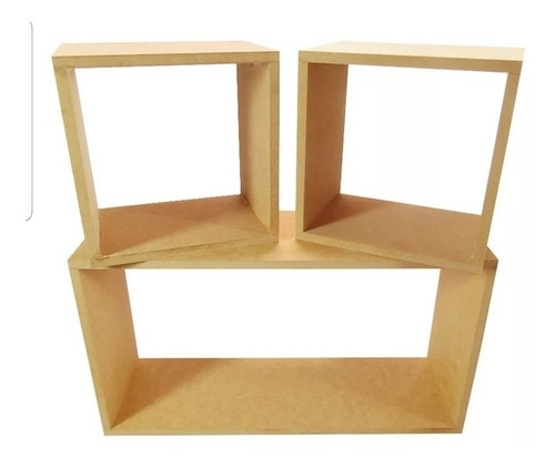 Kit 3 Nichos Retângulo Mdf Cru