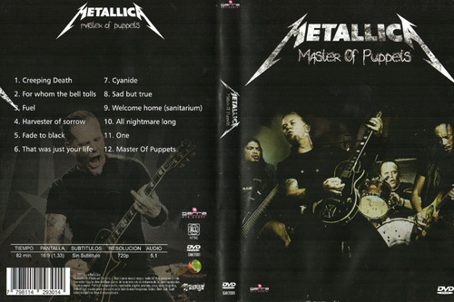 Dvd Metallica  Master Of Puppets  