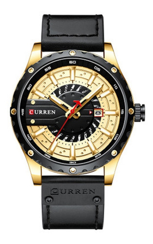 Curren Relógio De Quartzo Leather Strap Business 8374