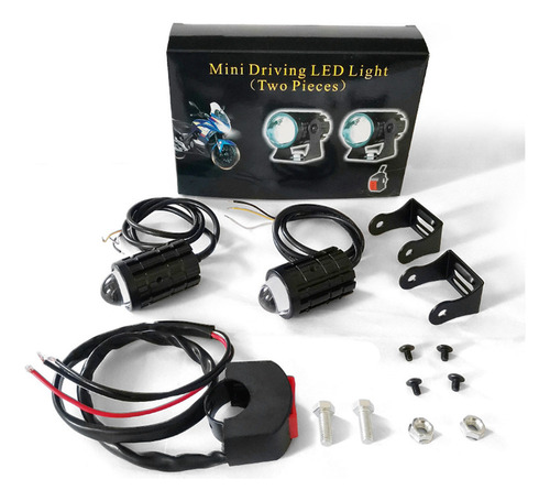 Faro Led Con Interruptor De Manillar P/moto, 2 Piezas 2