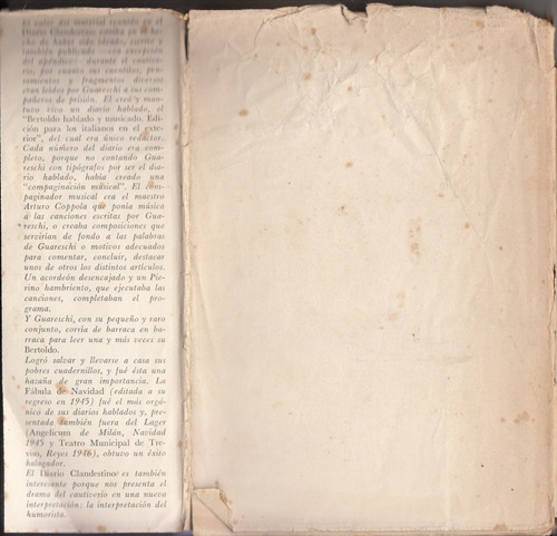 Giovanni Guareschi Diario Clandestino 1943 - 1945 Escaso (Usado)