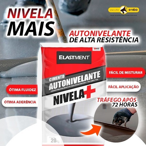 Kit 5x Cimento Autonivelante Nivela+ Dry Levis 20 Cinza