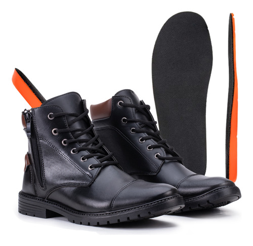 Kit Botas Masculina Adven.premium Zíper + Palmilha R: B T P