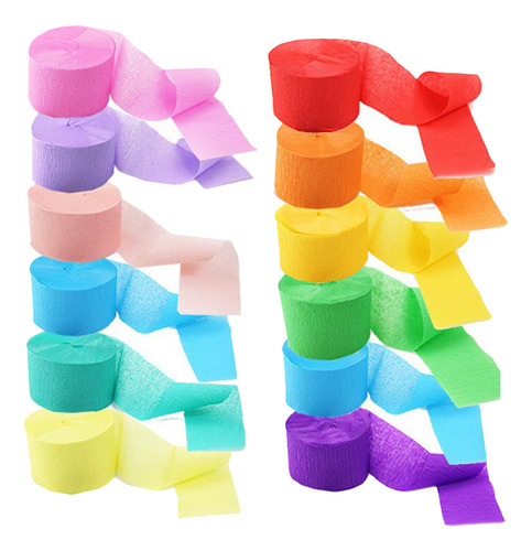 Accesorios De Papel Crepé Colored Streamer Party, 12 Unidade